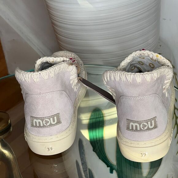 MOU Crochet Crush Ankle Boots - Chalk Multi - Picture 6 of 8